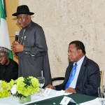 President Goodluck Jonathan, addressing the audience