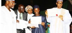 Buhuri and his vice Elect received thier certificate  of return from INEC